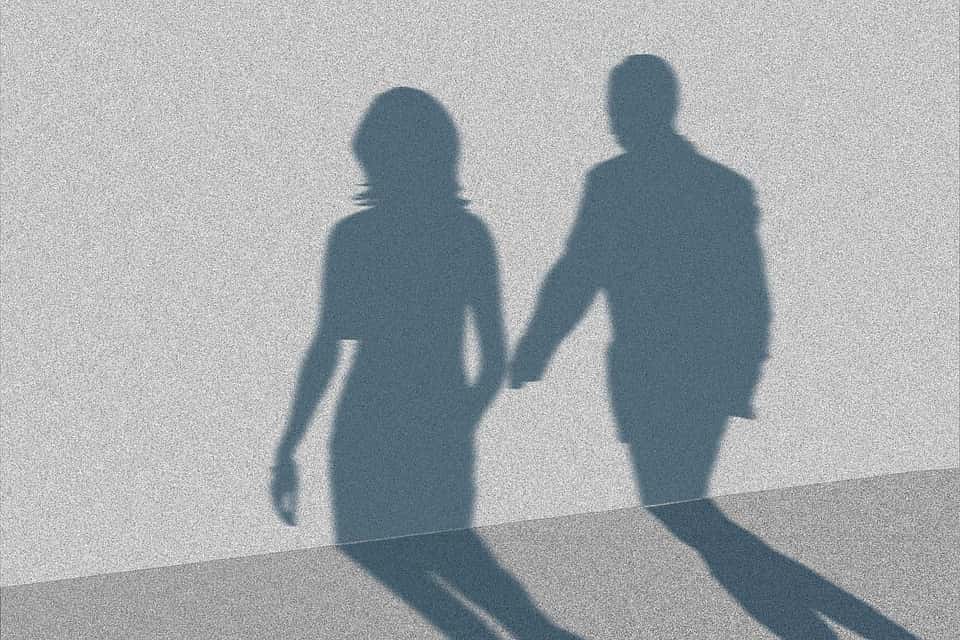 Shadow Wall Background Woman Silhouette Man