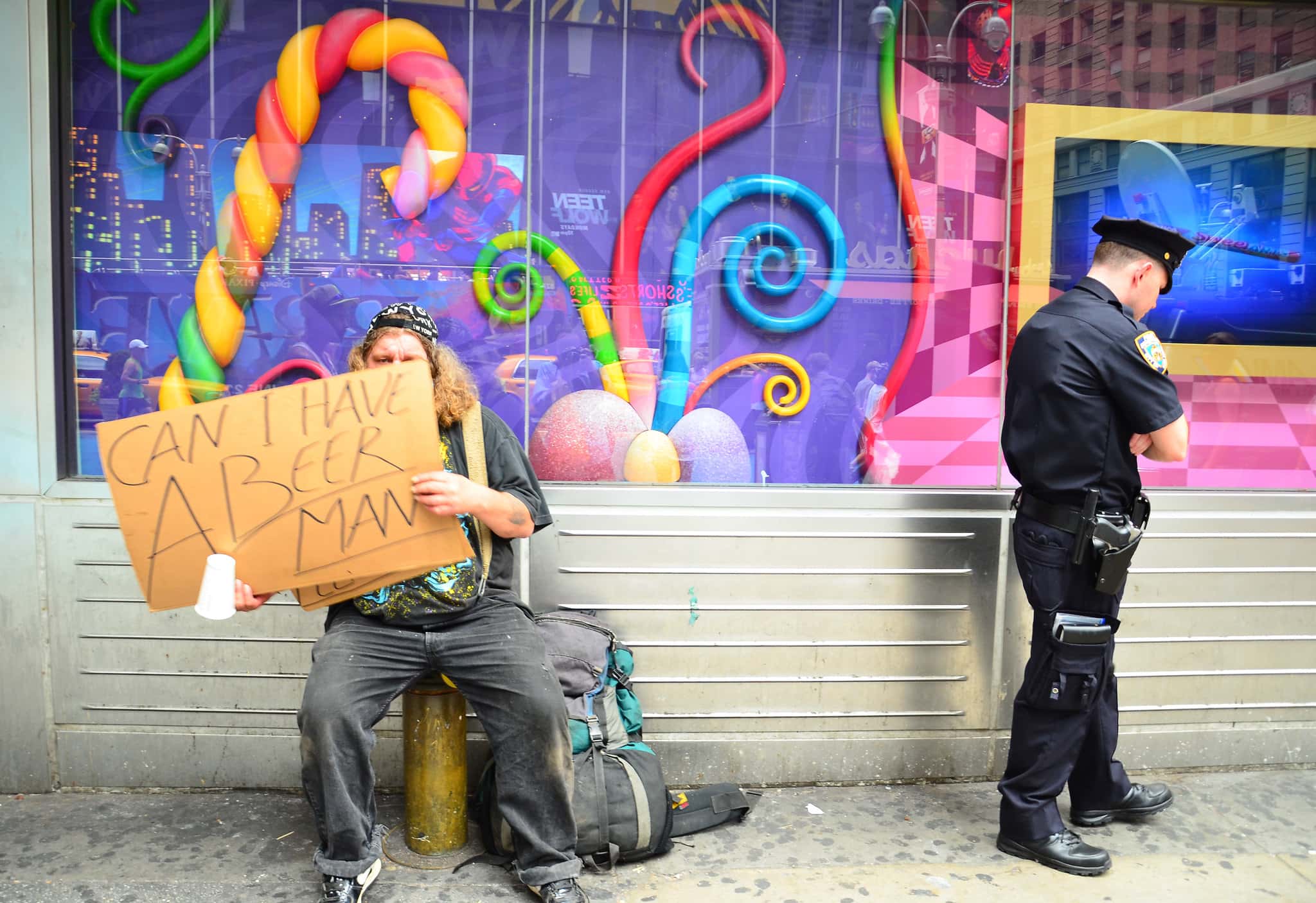 Homeless and a cop