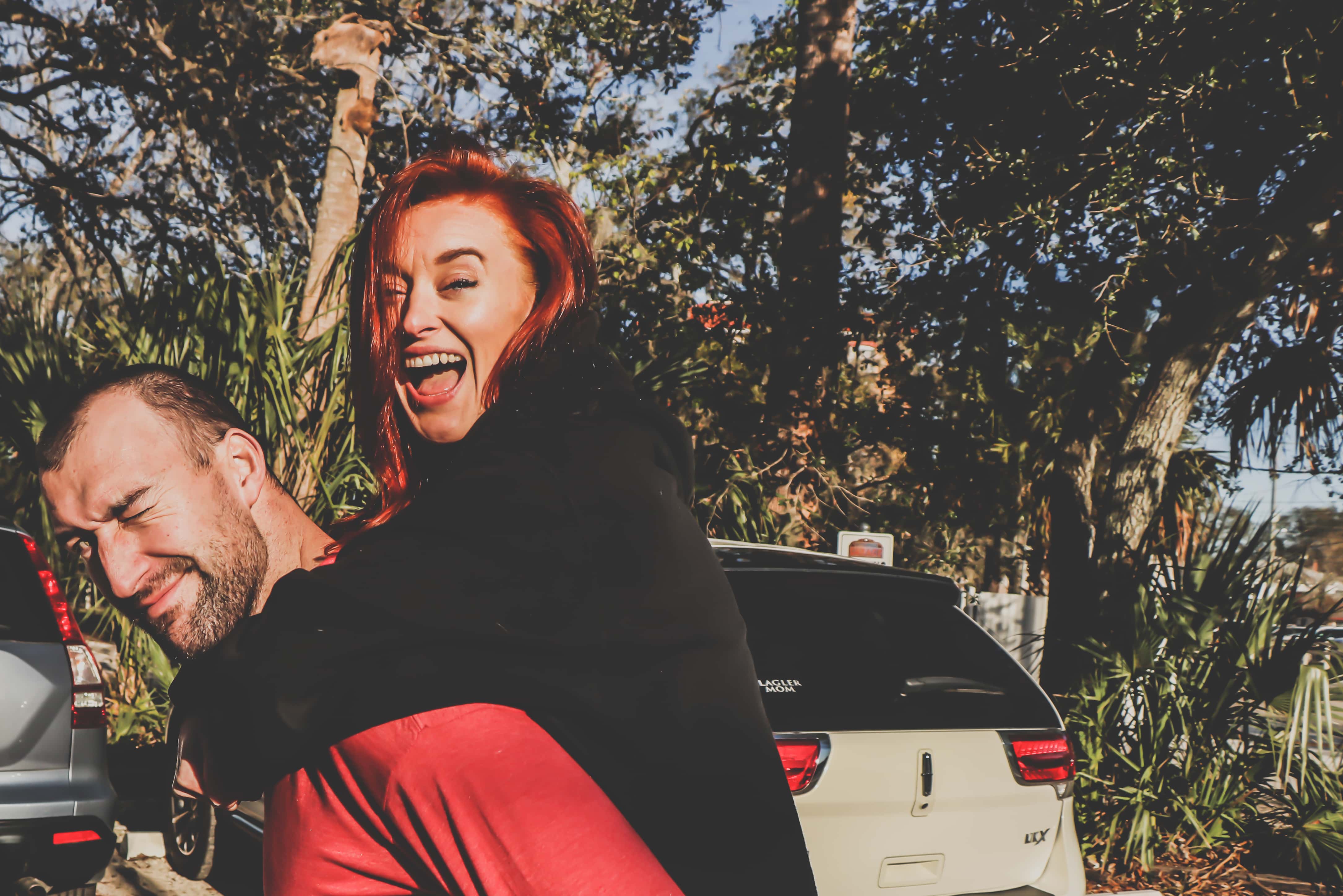 Canva - Woman Being Carried by Man Outdoor