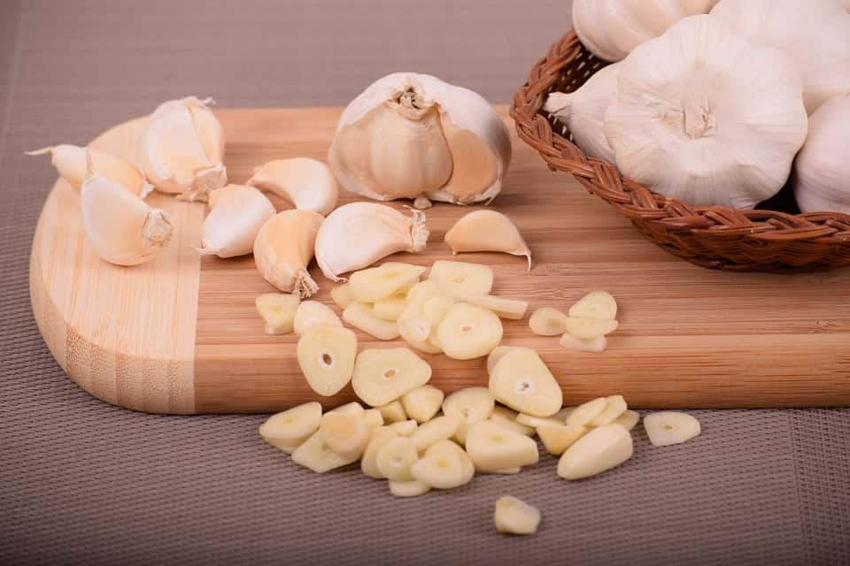 Cooking Wooden Ingredient Food Table Wood Garlic