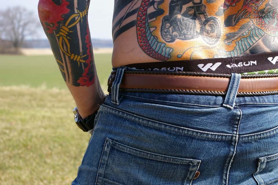 Man Back Tattoo Hoy Jeans Selection