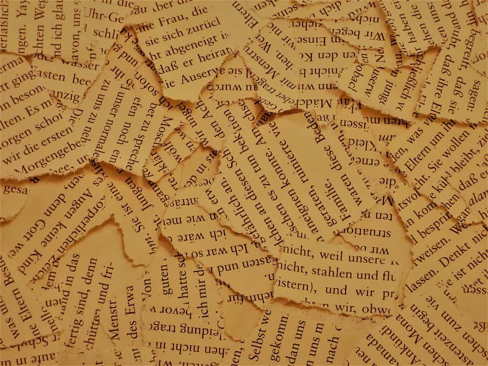 Old Vintage Book Pages Letters Paper Torn Font