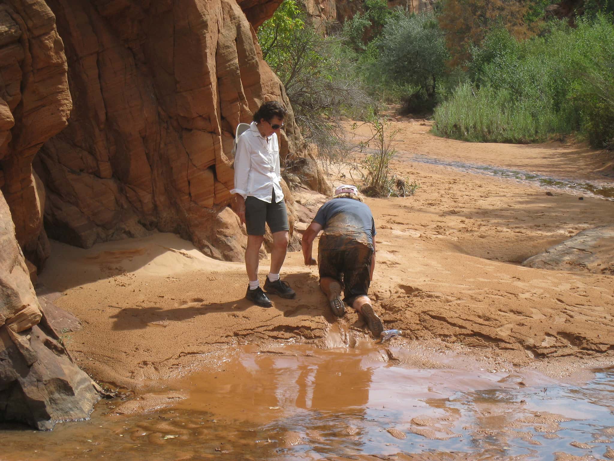 Anna watching JoAnne escape from quicksand in Short Creek