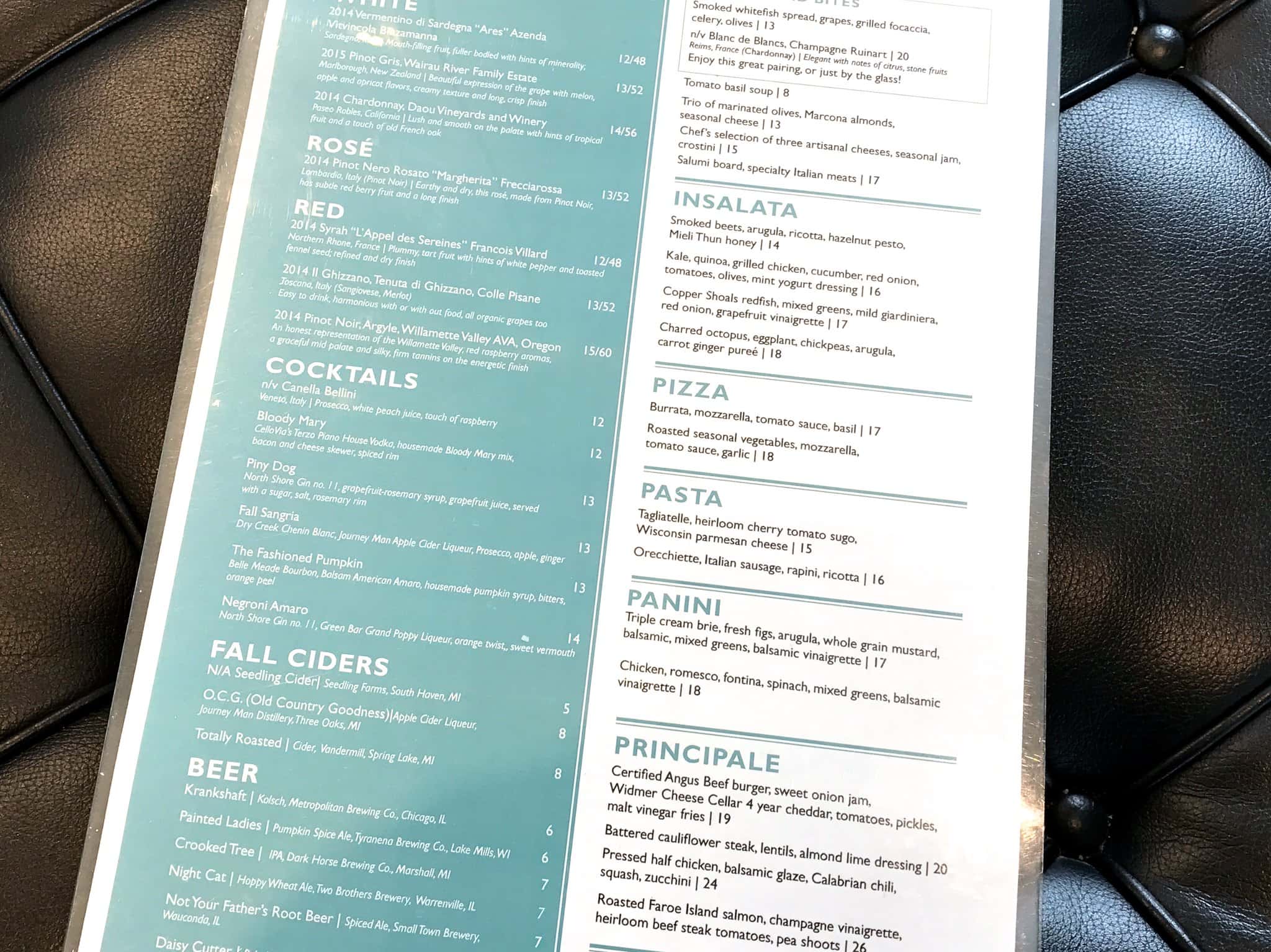 Seasonal Lunch Menu at Terzo Piano