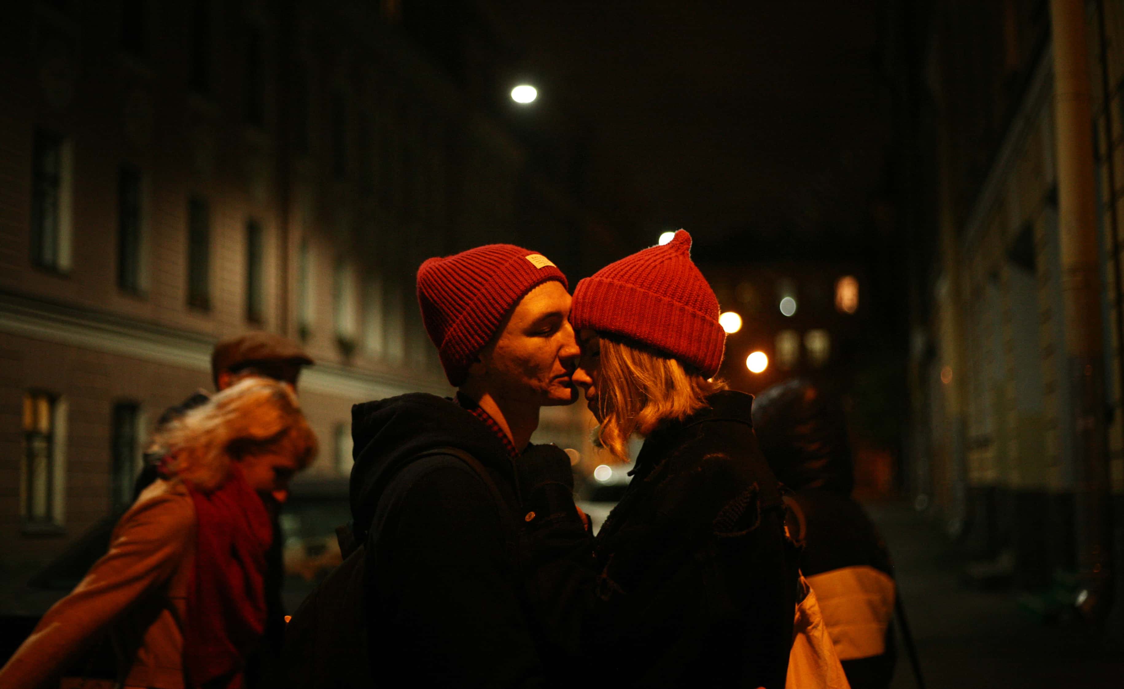 Canva - Man Kissing Woman's Nose Outdoor during Nighttime