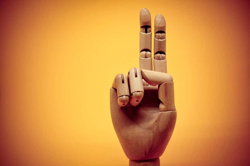 Fingers Gesture Wood Hand 2 Two Finger Thumb