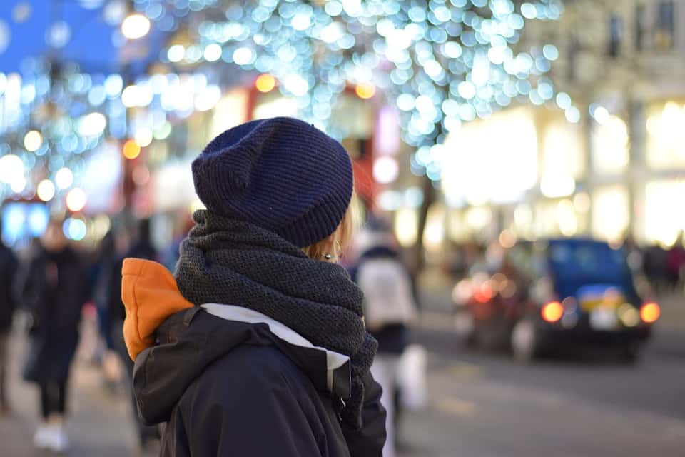 London Road City Street People Winter Urban Space