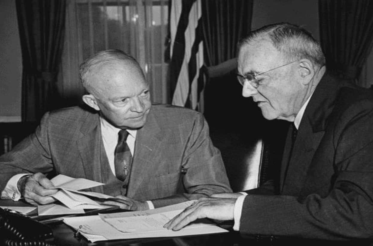 President_Eisenhower_and_John_Foster_Dulles_in_1956