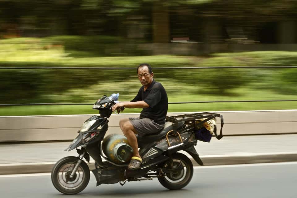 Vehicle Riding Man Scooter Moped Male Active