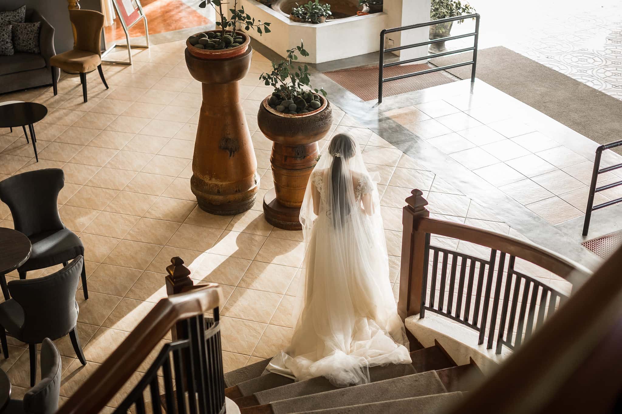 The bride waiting for her entrance