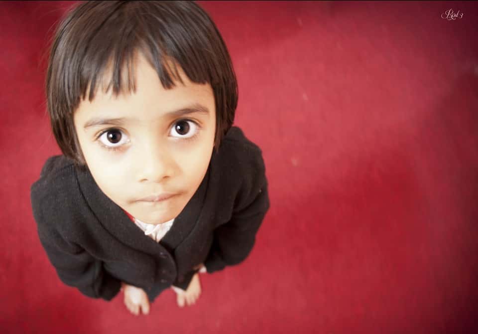 Looking Red Look Stand Child Naughty Girl Little