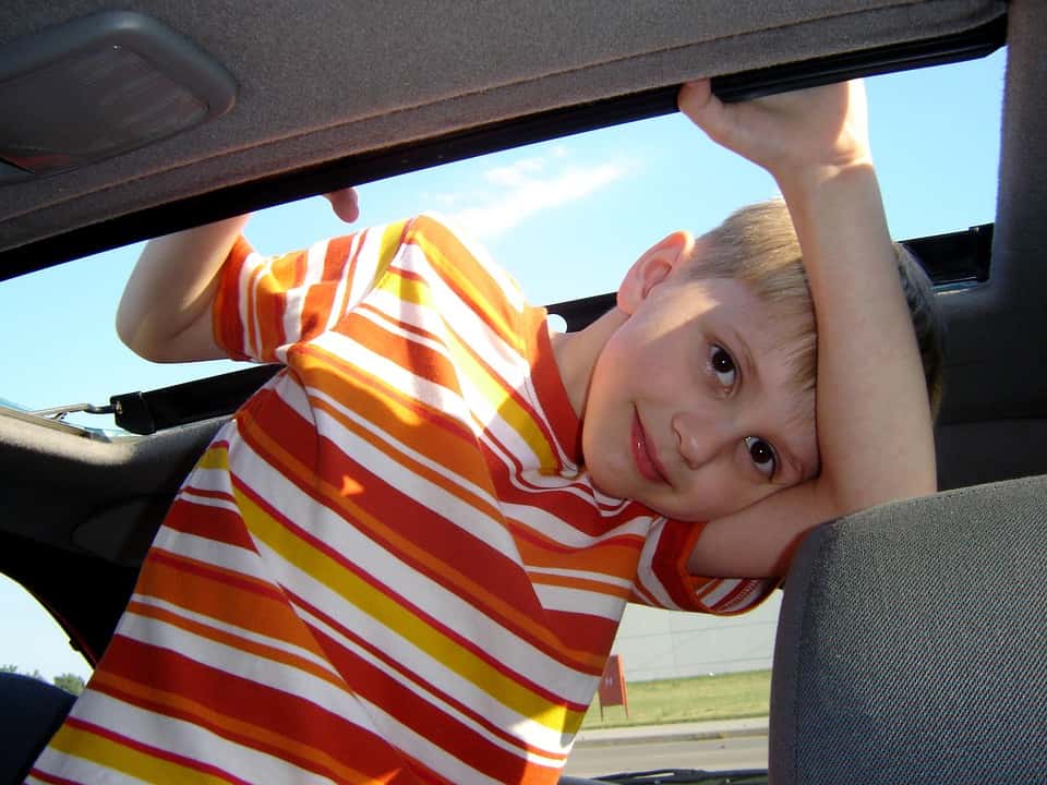 Happy Boy Child Orange Portrait Car Person
