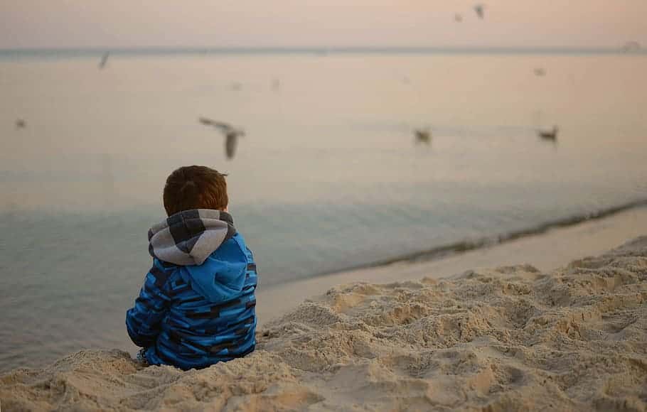 child-birds-sea-loneliness