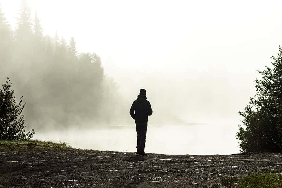 river-nature-fog-outdoor-man-thinking