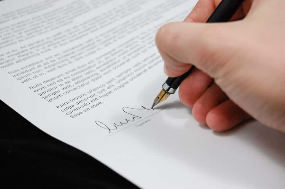 Agreement Business Sign Document Documents Paper
