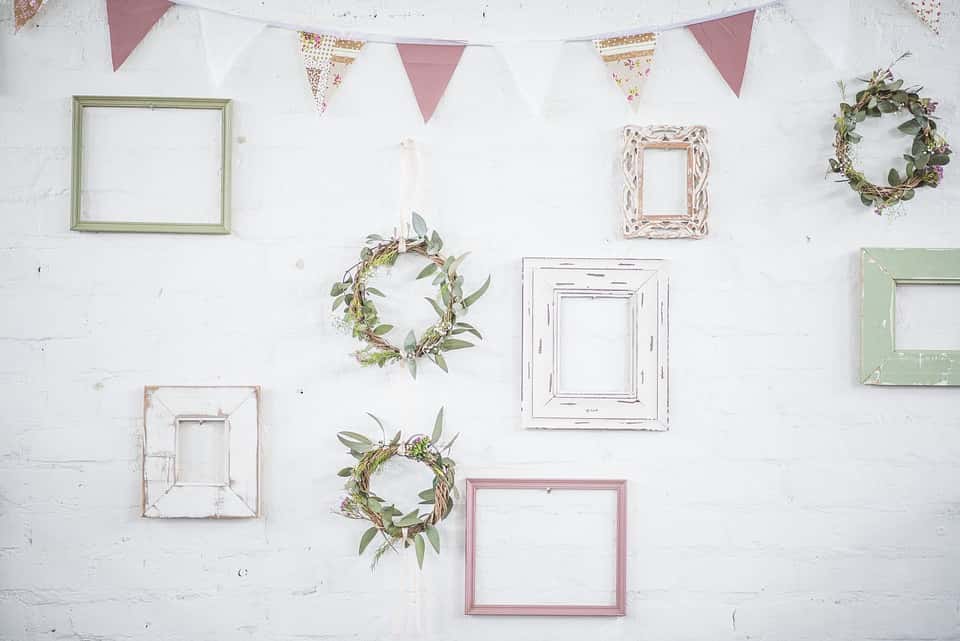 Decor Decoration Pink Frames Wedding Wreath